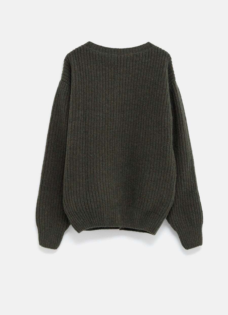 Baserange Fisherman's-knit Cardigan In Green