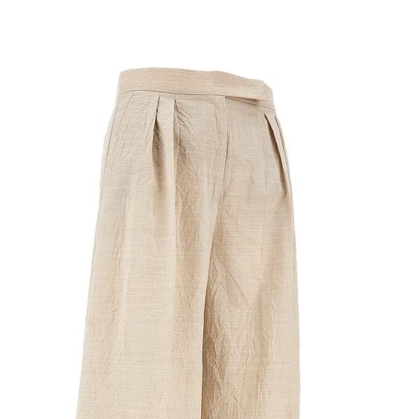 Max Mara Rauche High-rise Linen Wide-leg Pants In Nude