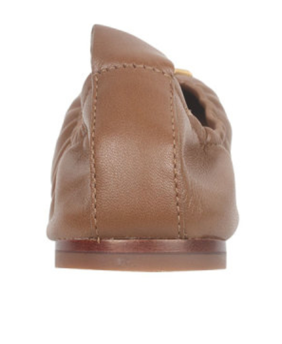 Tory Burch Logo Ballet Shoes In Brown
