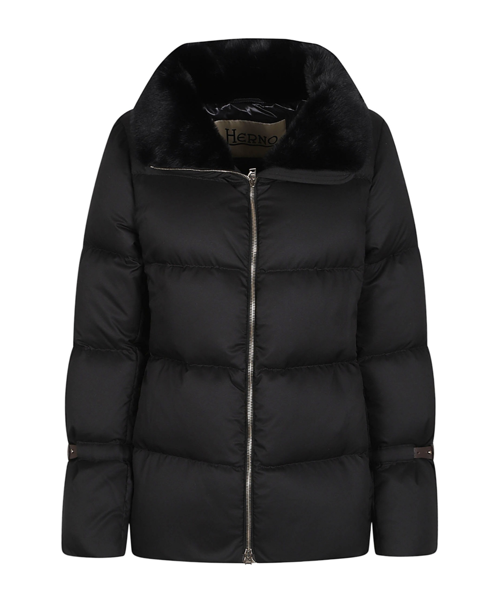 Herno Horizontal Quilted Down Polyester Down Jacket In Black