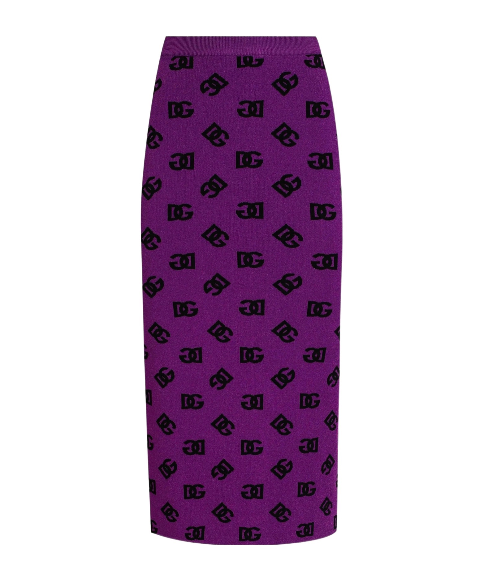Dolce & Gabbana Logo Waistband Skirt Back Slit In Blue
