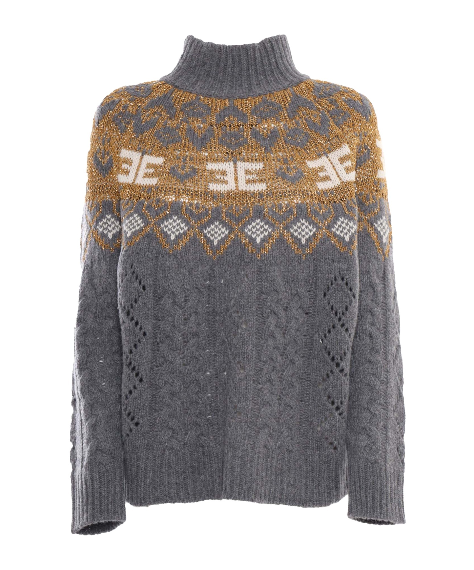 Ermanno Scervino Long-sleeved Sweater In Gray