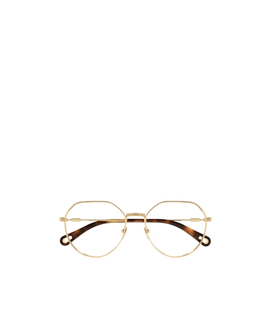 Chloé Eyewear Geometric-frame Glasses In Gold