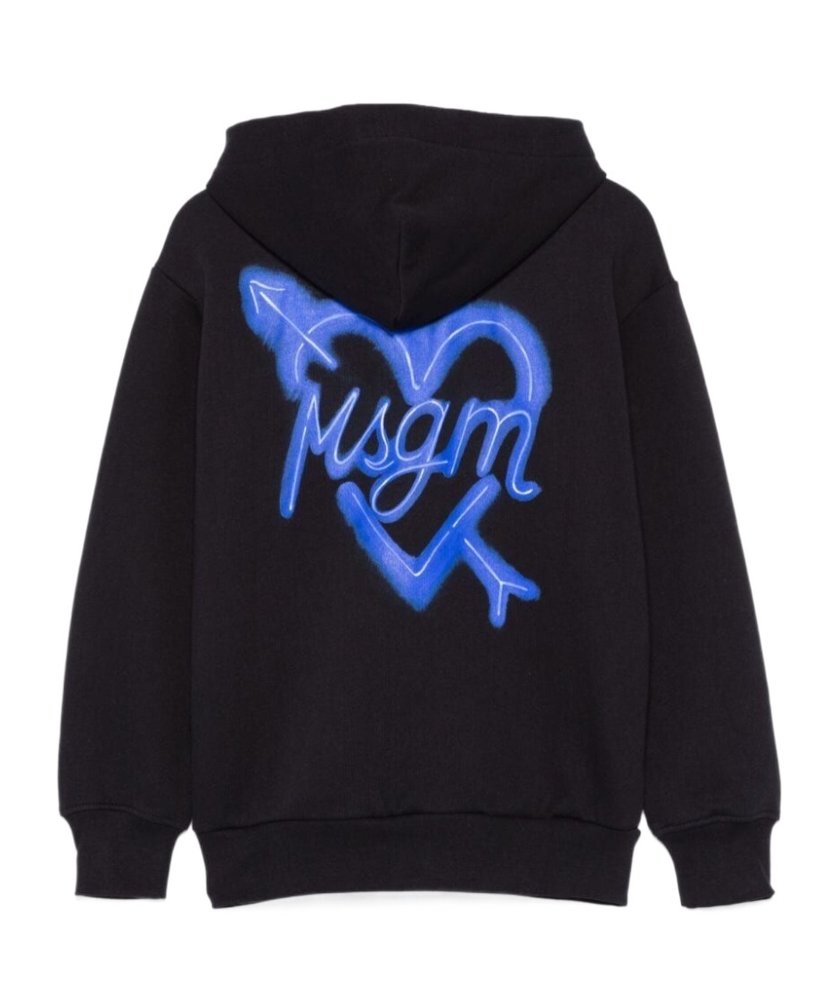 Msgm Logo-print Hoodie In Black