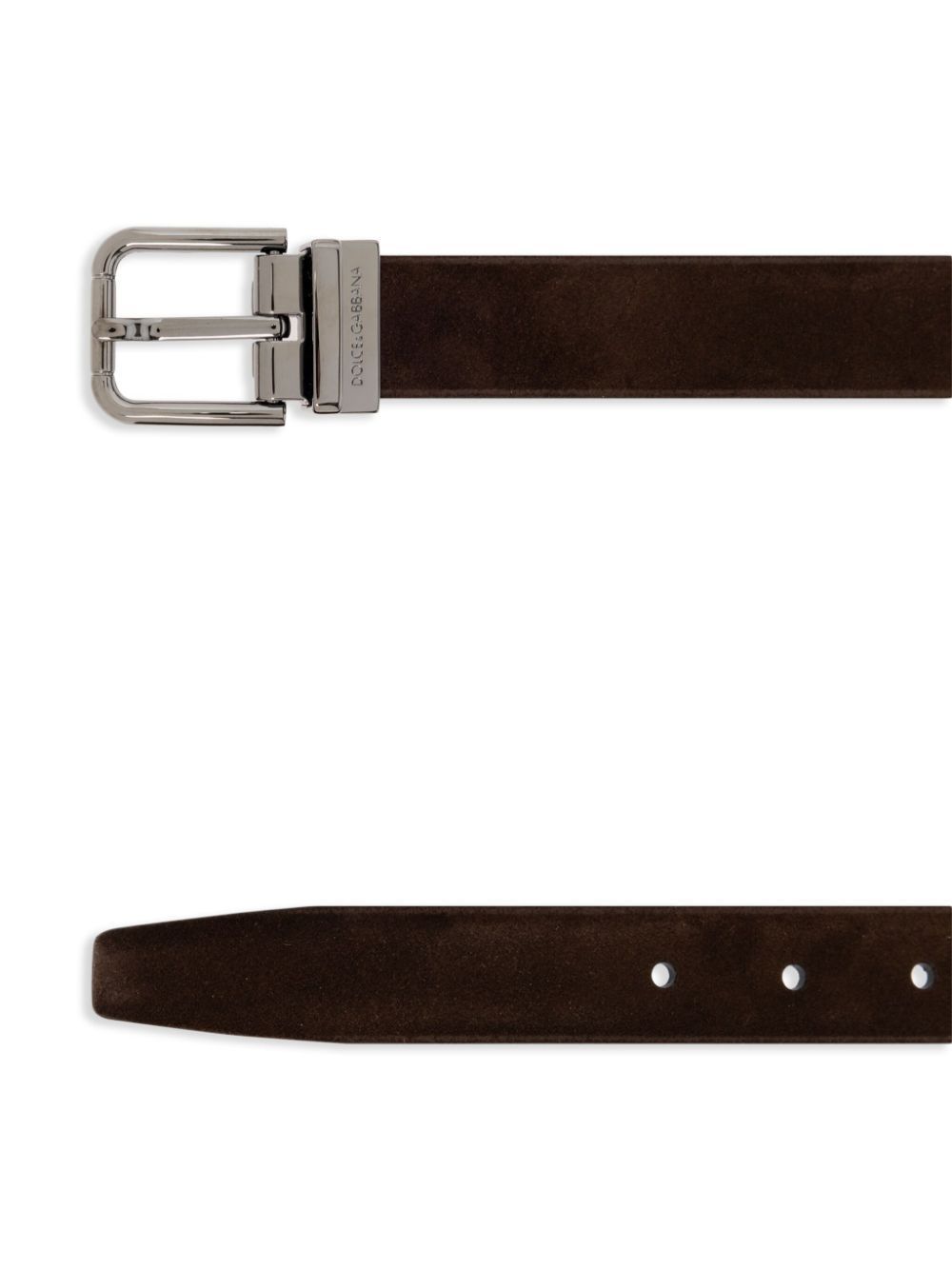 Dolce & Gabbana Rolled Buckle Suede Belt In Black