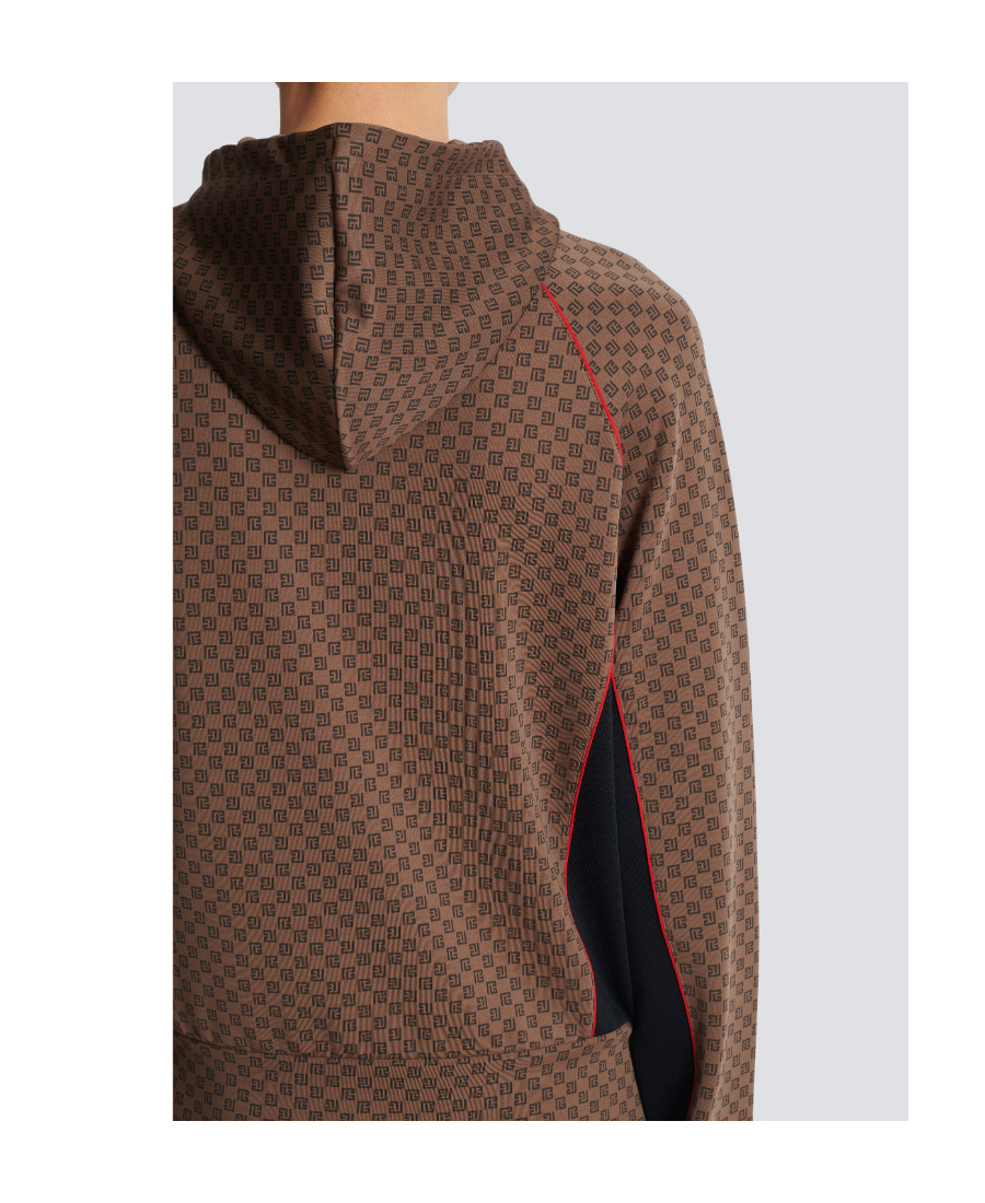 Shop Balmain Mini Monogram Tracksuit Jacket In Brown