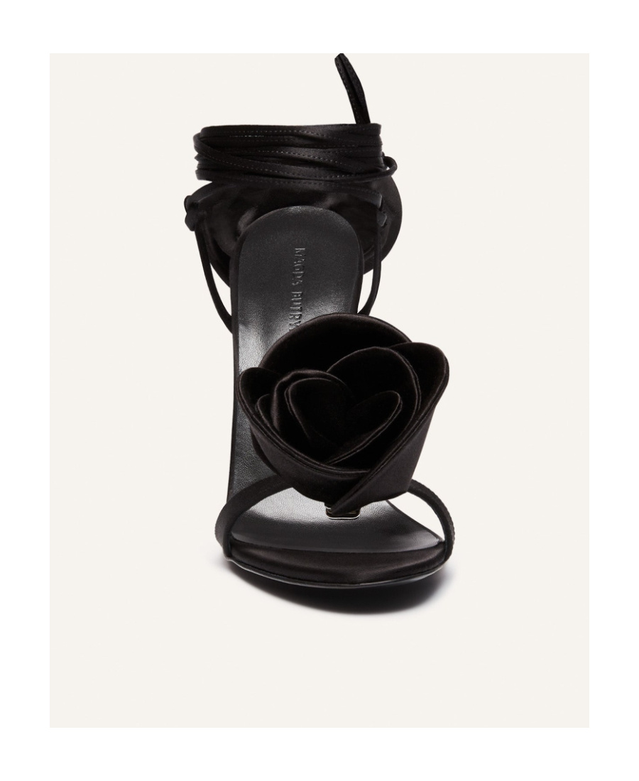 Magda Butrym Wrap Around Double Flower Sandals In Black