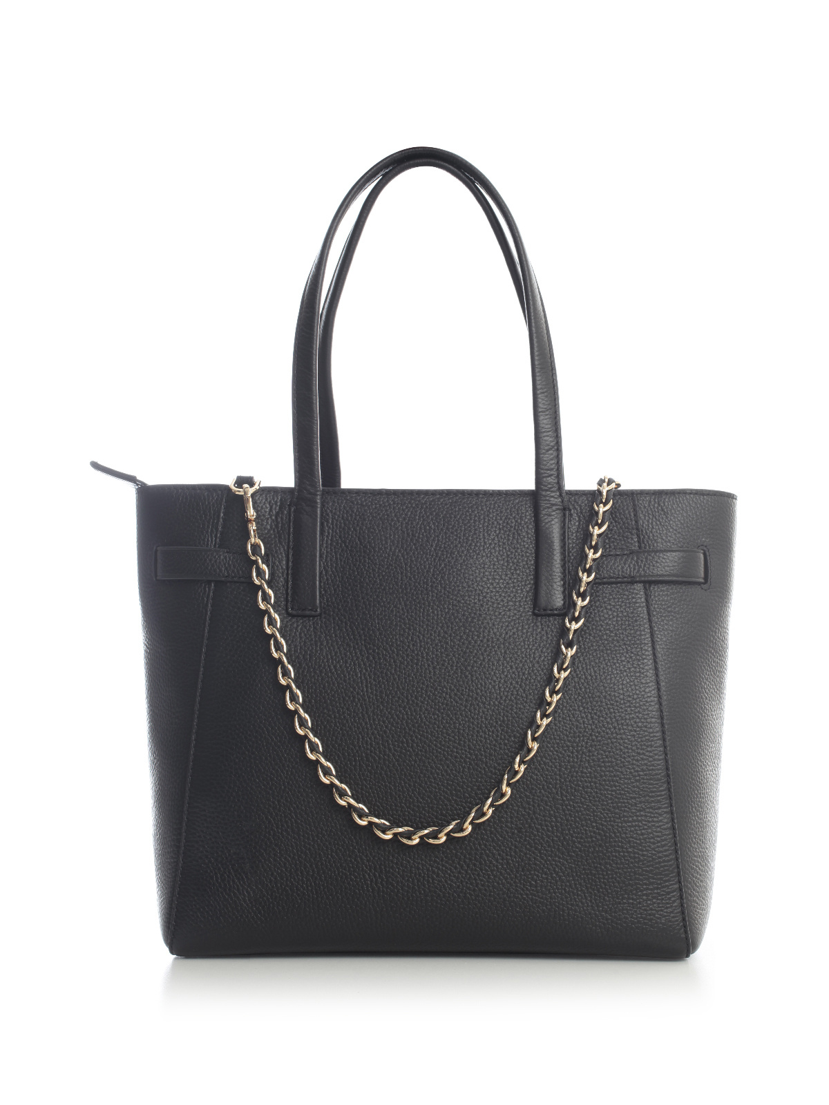 Shop Michael Michael Kors Carmen Pebbled-leather Tote Bag In Black