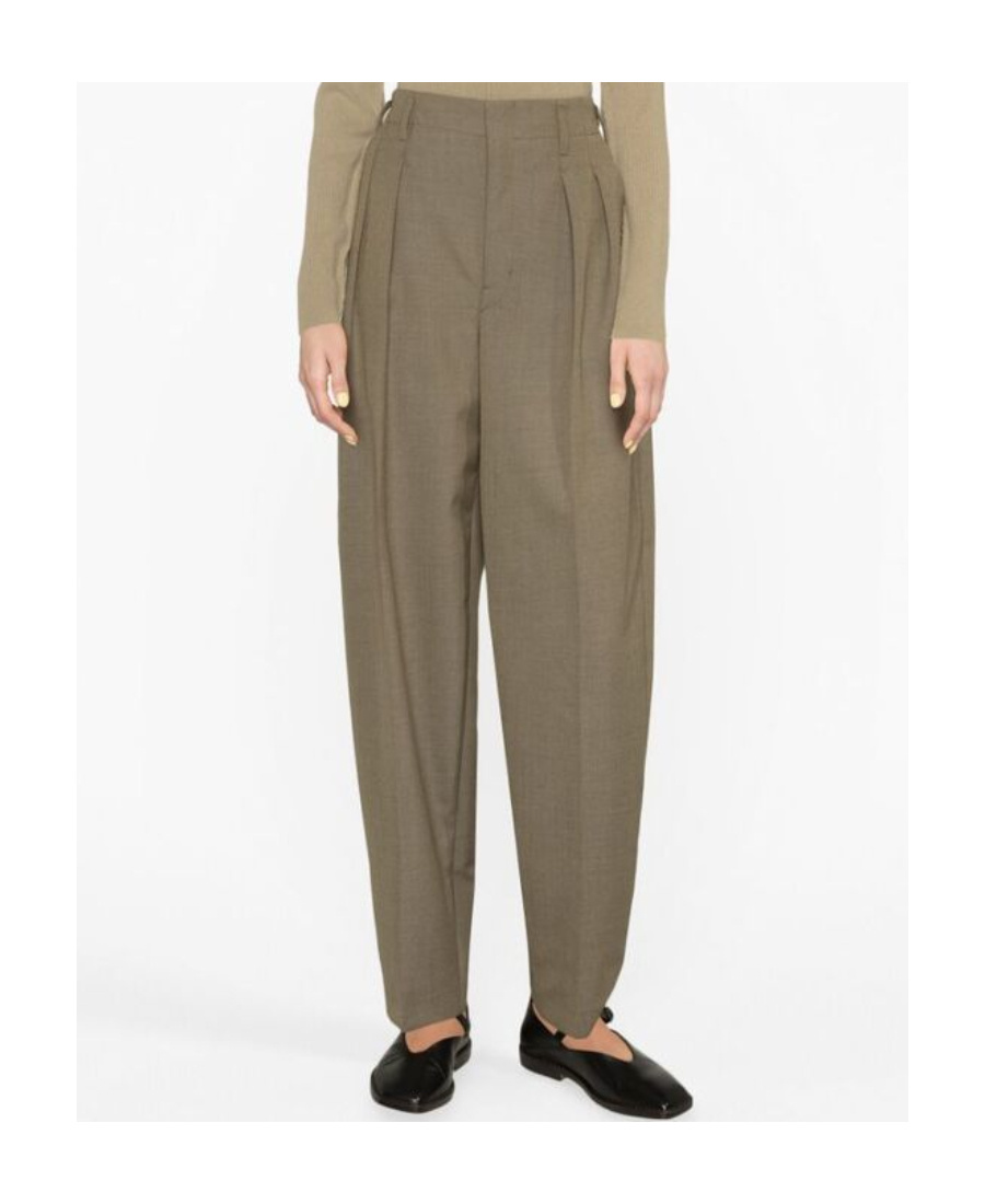 Lemaire Wide-leg Wool-blend Trousers In Gray