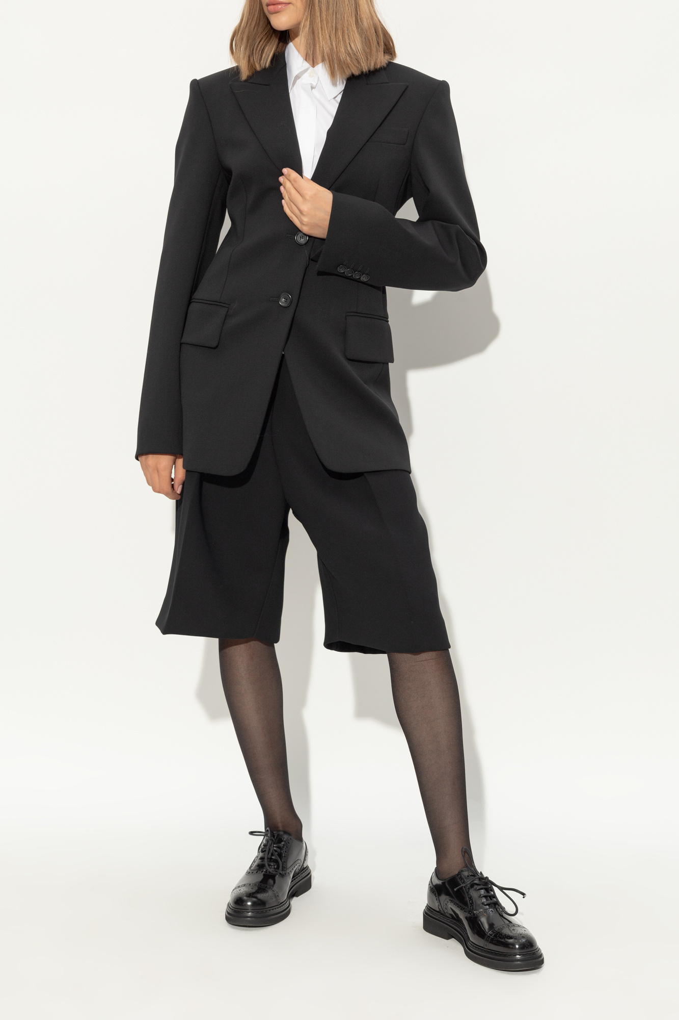 Dolce & Gabbana Day Classic Brushed Leather Brogue Shoes In Black