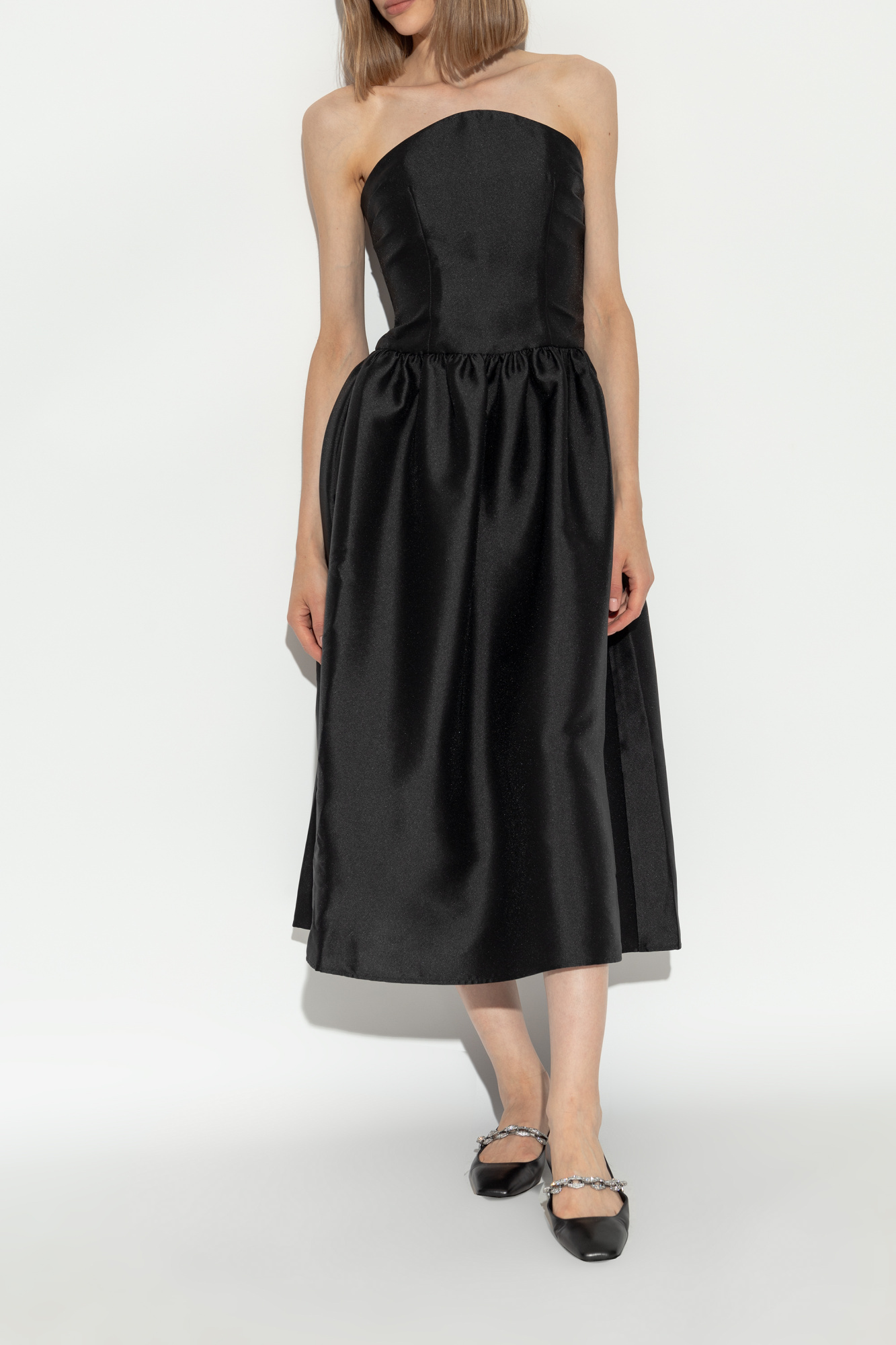 Jimmy Choo Diamond Tilda Nappa Leather Ballet Flats In Black