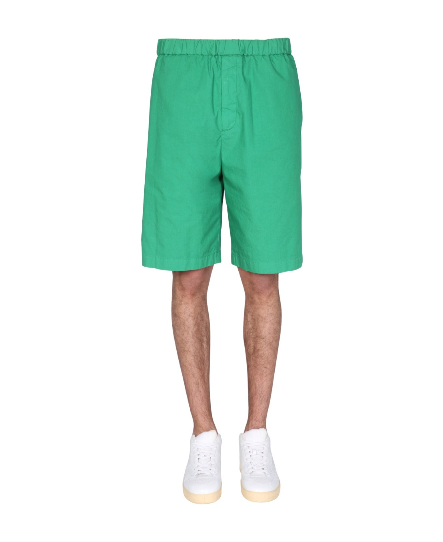 Jil Sander Relaxed Fit Bermuda In Green