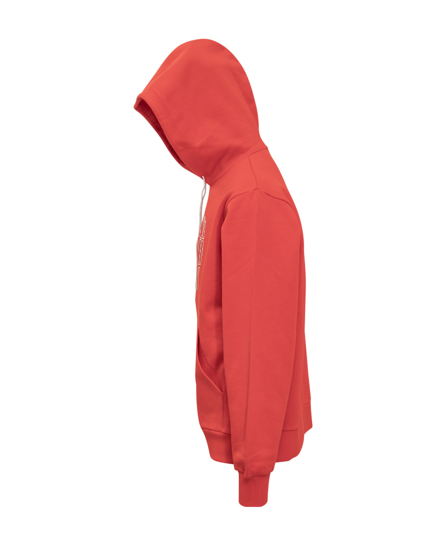 Shop Marni Logo-print Cotton Hoodie In Red