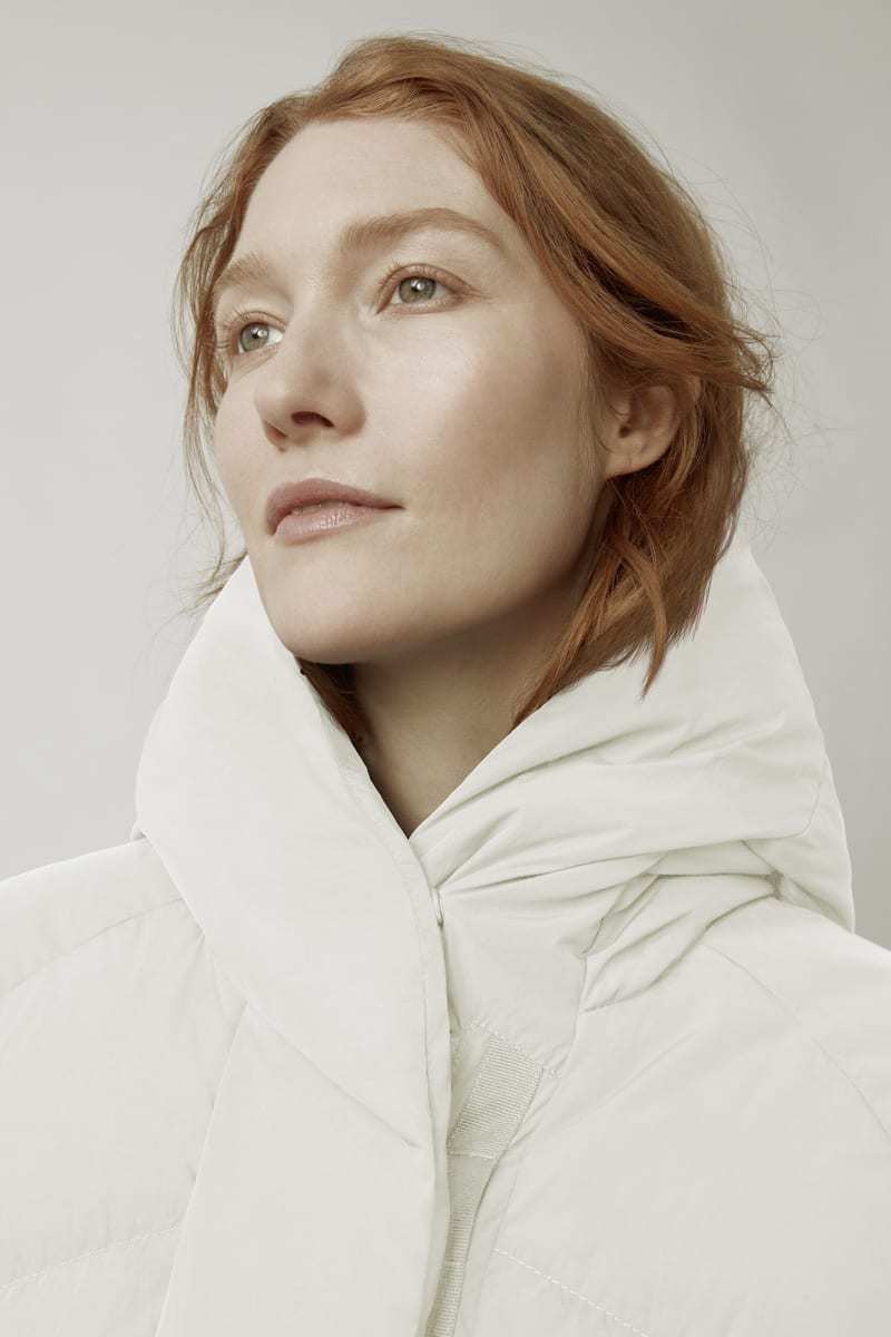 Shop Canada Goose Marlow Hooded Puffer Jacket In White