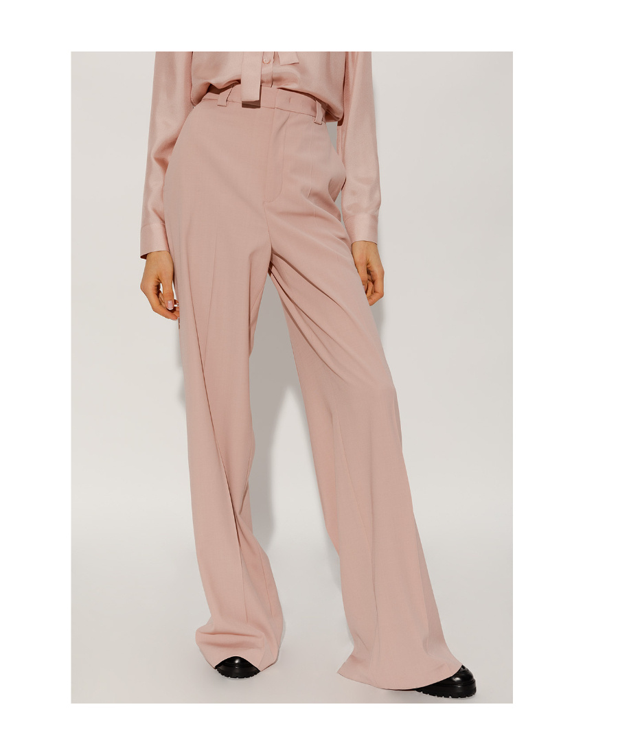 Red Valentino Pleated Wide-leg Trousers In Nude