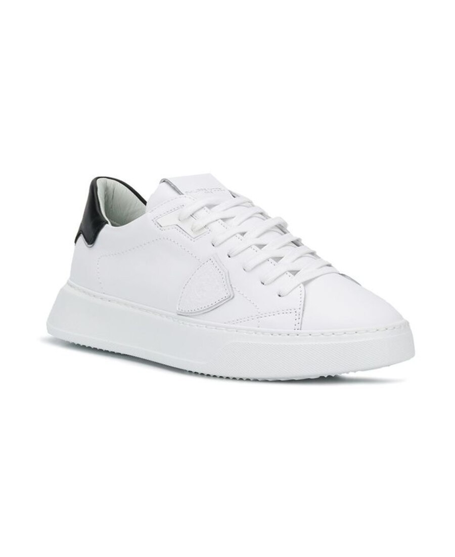 Philippe Model Temple White Black Leather Sneaker In White