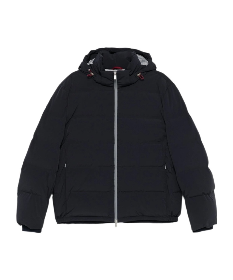 Brunello Cucinelli Hooded Quilted Jacket In Black