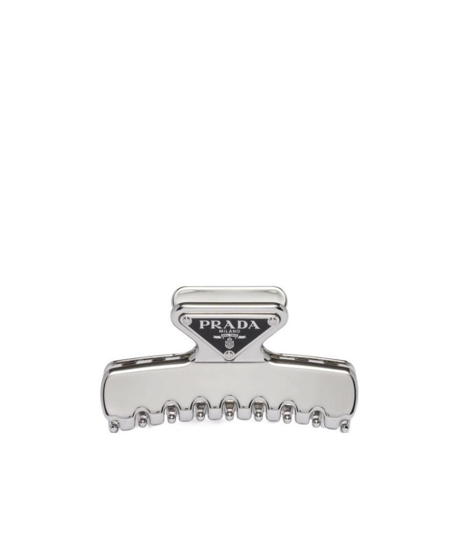 Prada Metal Hair Clip In White