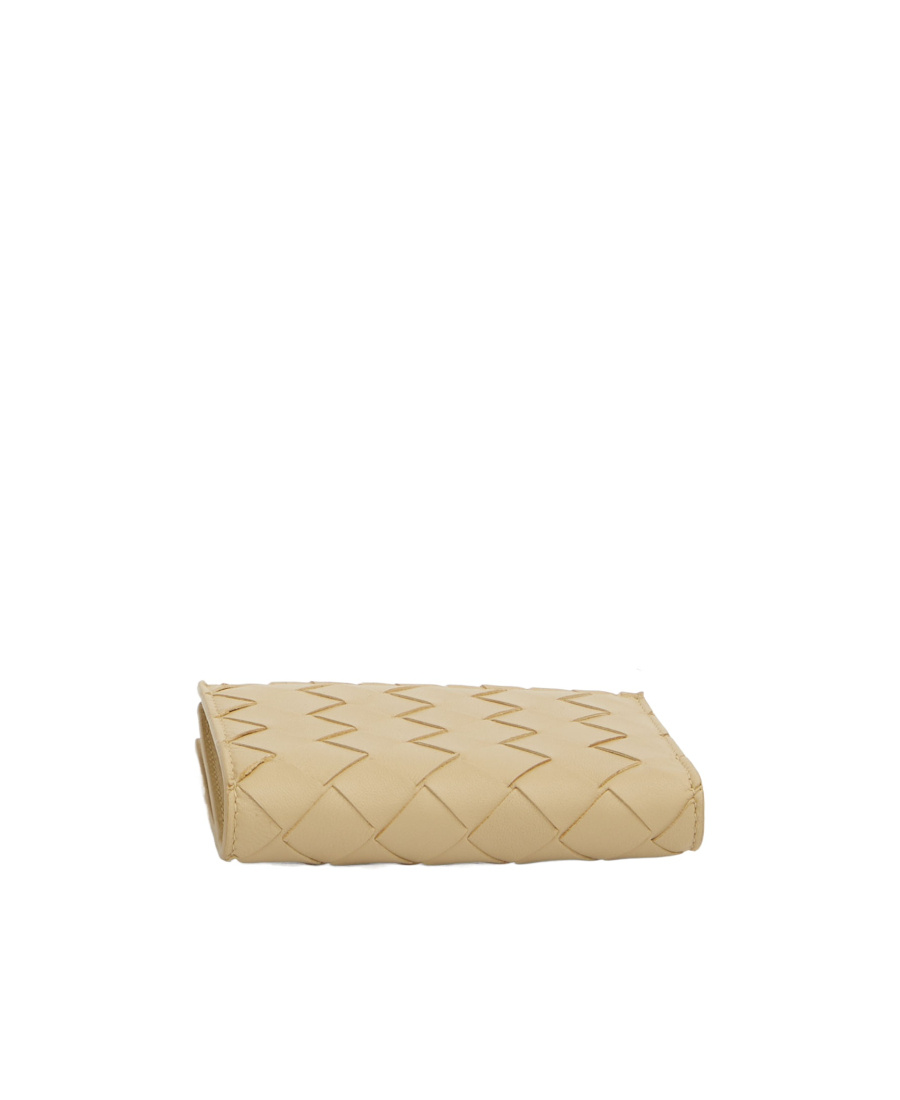 Bottega Veneta Double-fold Zipper Wallet In Nude