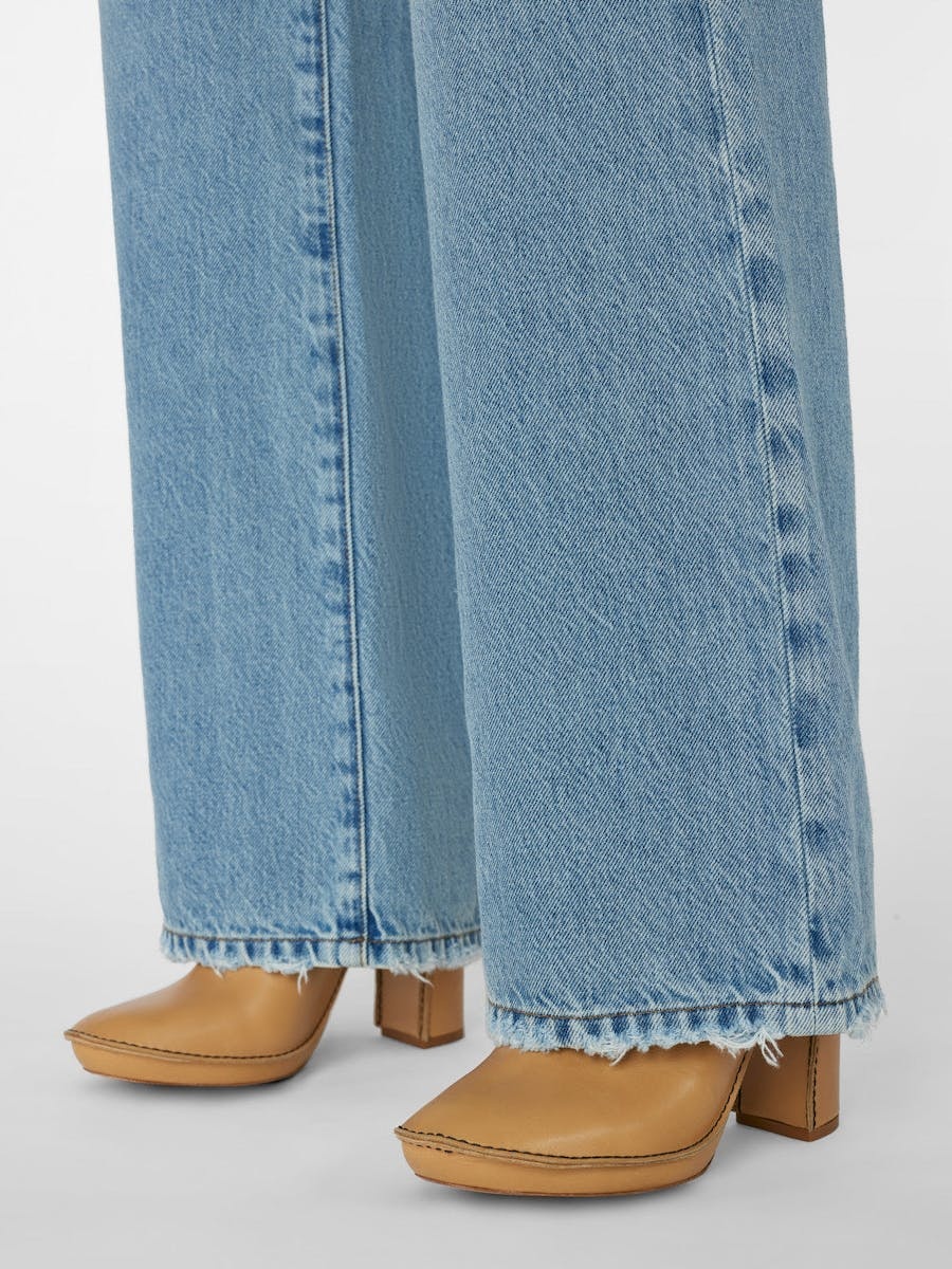 Frame Belt Ring Denim Trousers In Blue