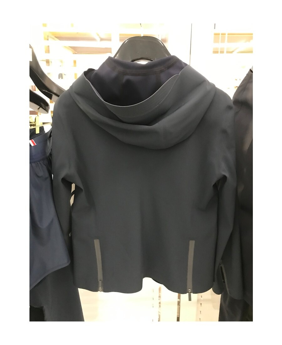 Thom Browne 4-bar Tech Compression Zip-up Jacket In Black
