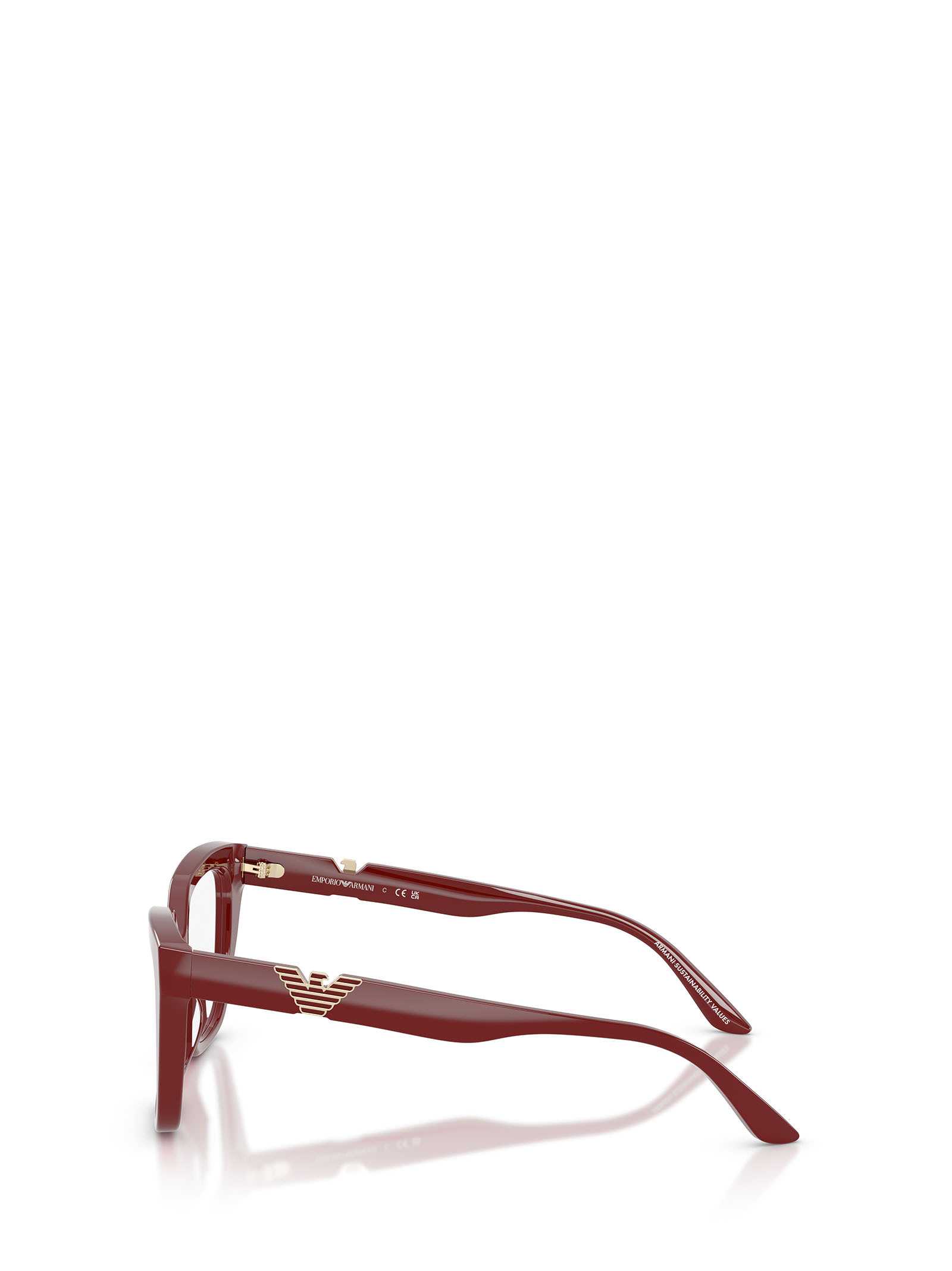 Emporio Armani Full Frame Plain Mirror In Burgundy