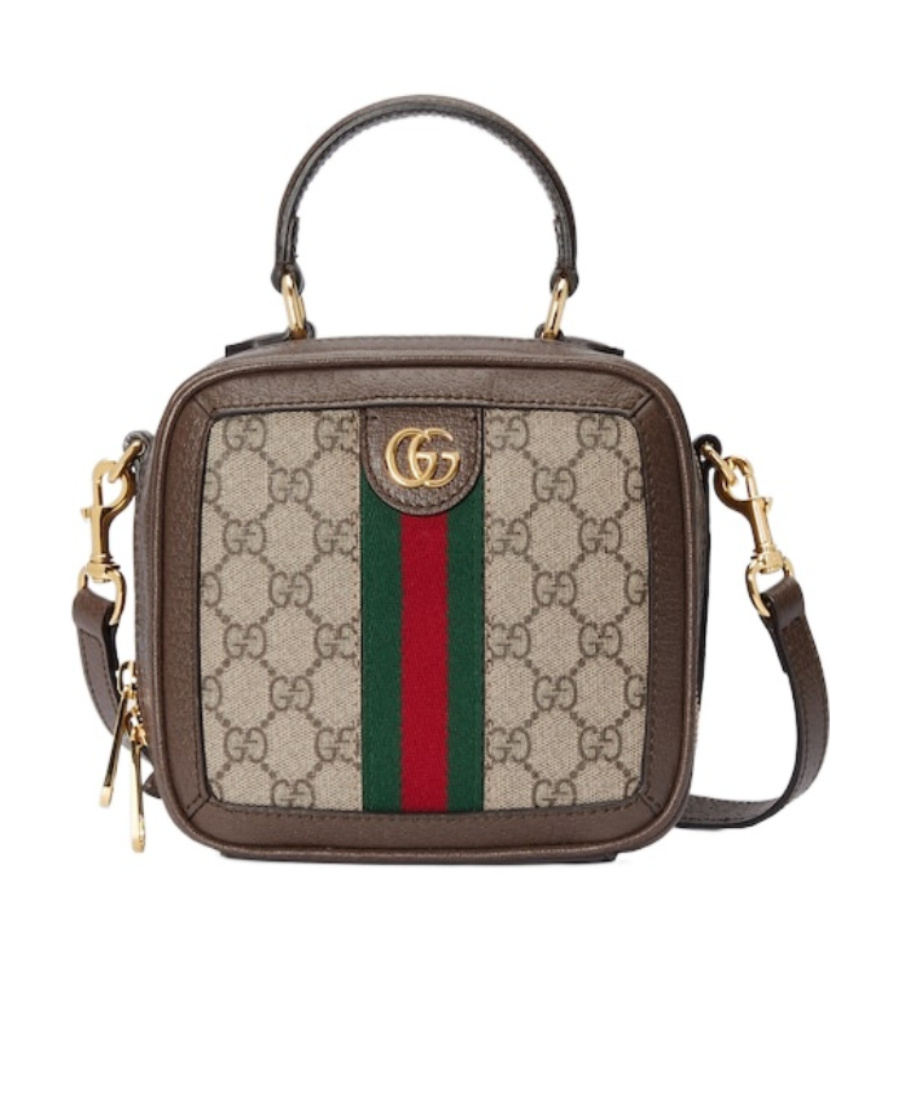 Gucci Mini Ophidia Gg Canvas Top Handle Bag In Multicolor