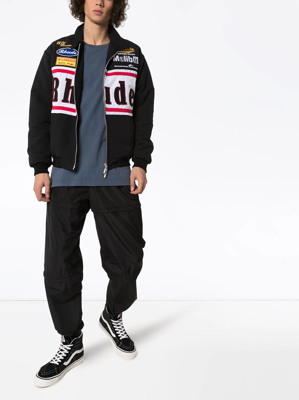 Rhude Logo Embroidered Casual Jacket In Black
