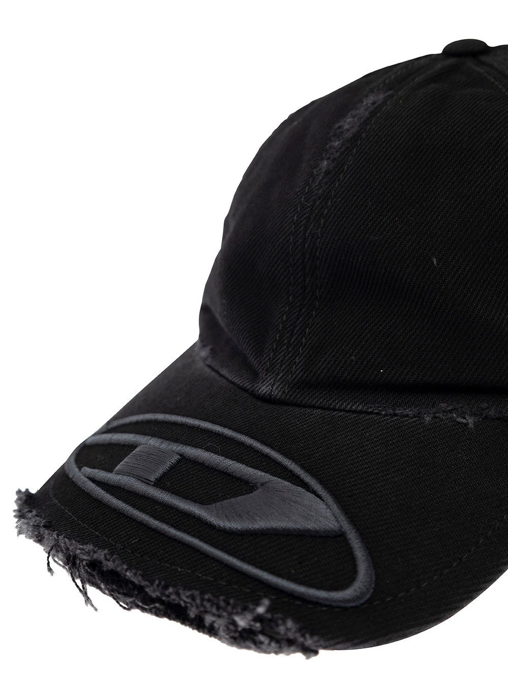 Diesel C-jarl Logo-patch Cotton Cap In Black