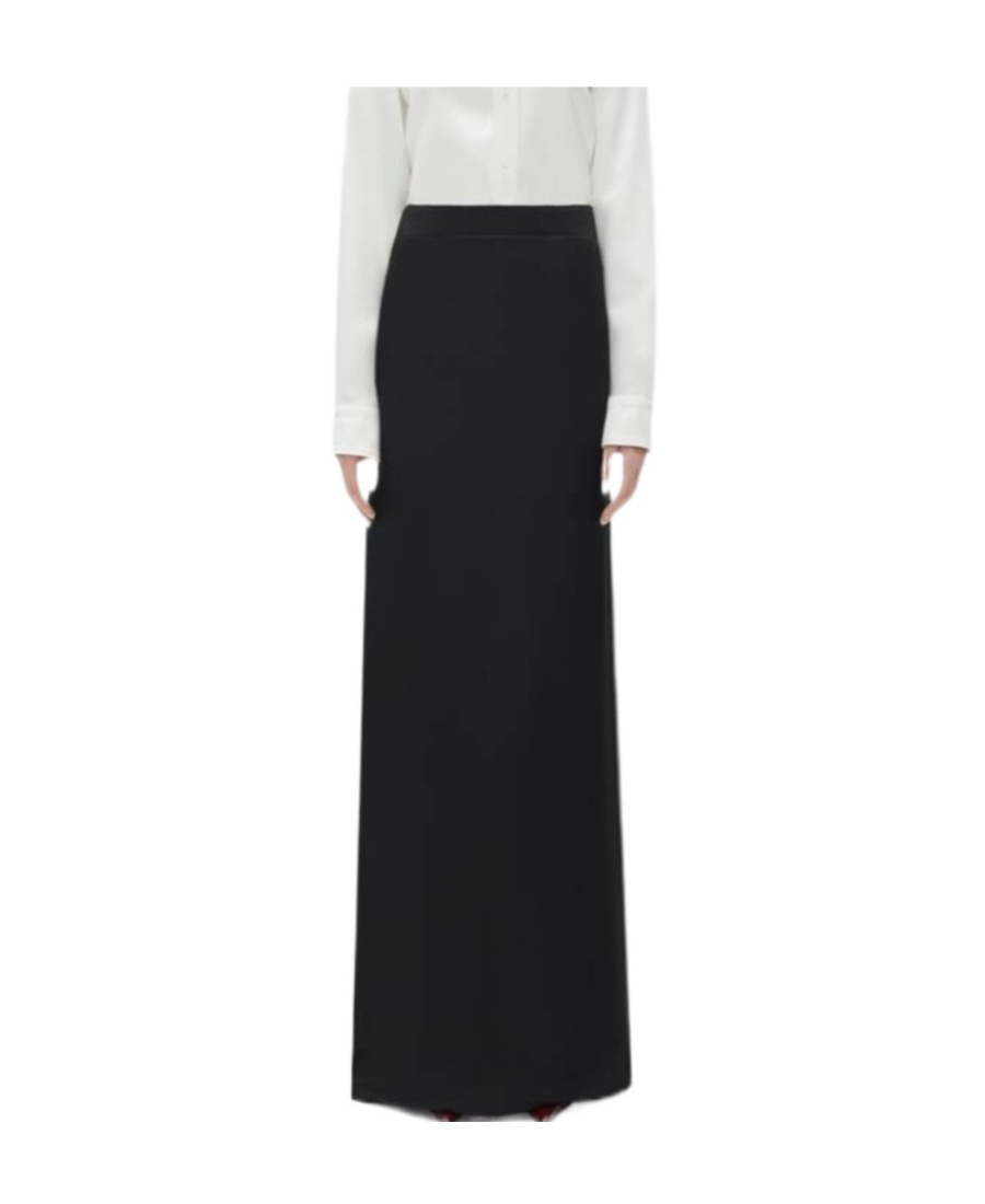 Bottega Veneta Silk Twill Skirt In Black