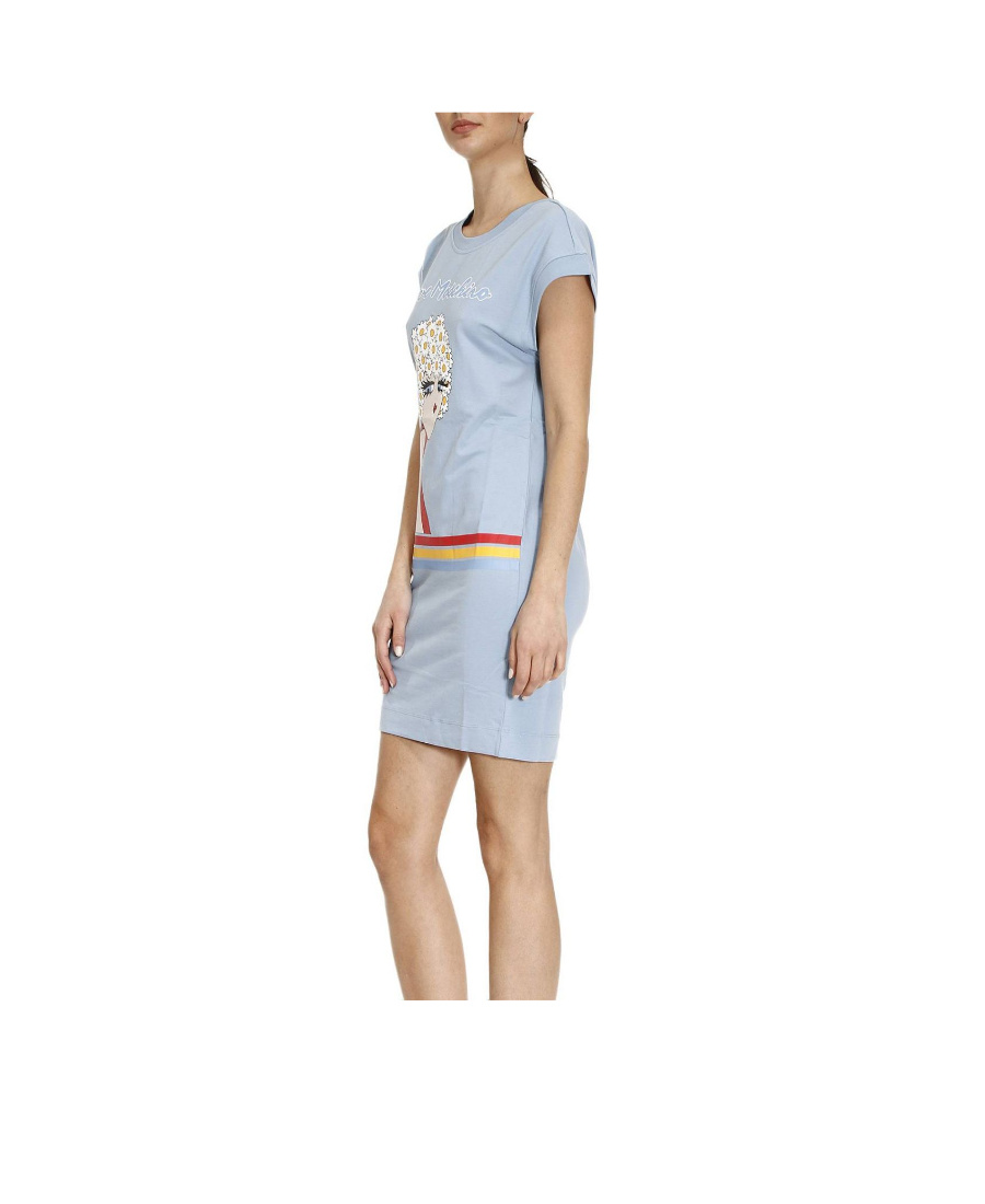 Moschino Logo Printed Dress In Blue