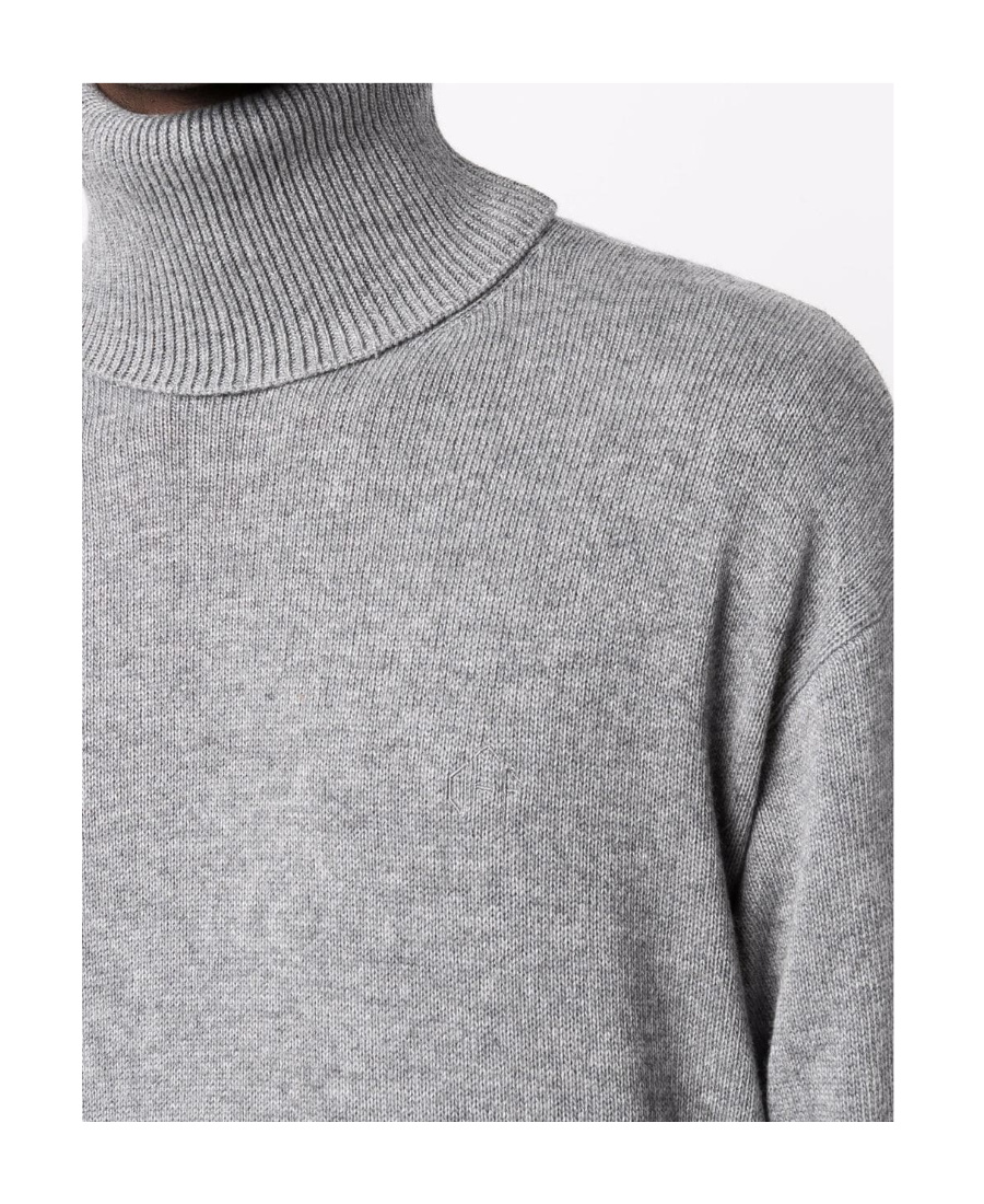 Off-white Basic Knit Turtleneck Sweater In Gray