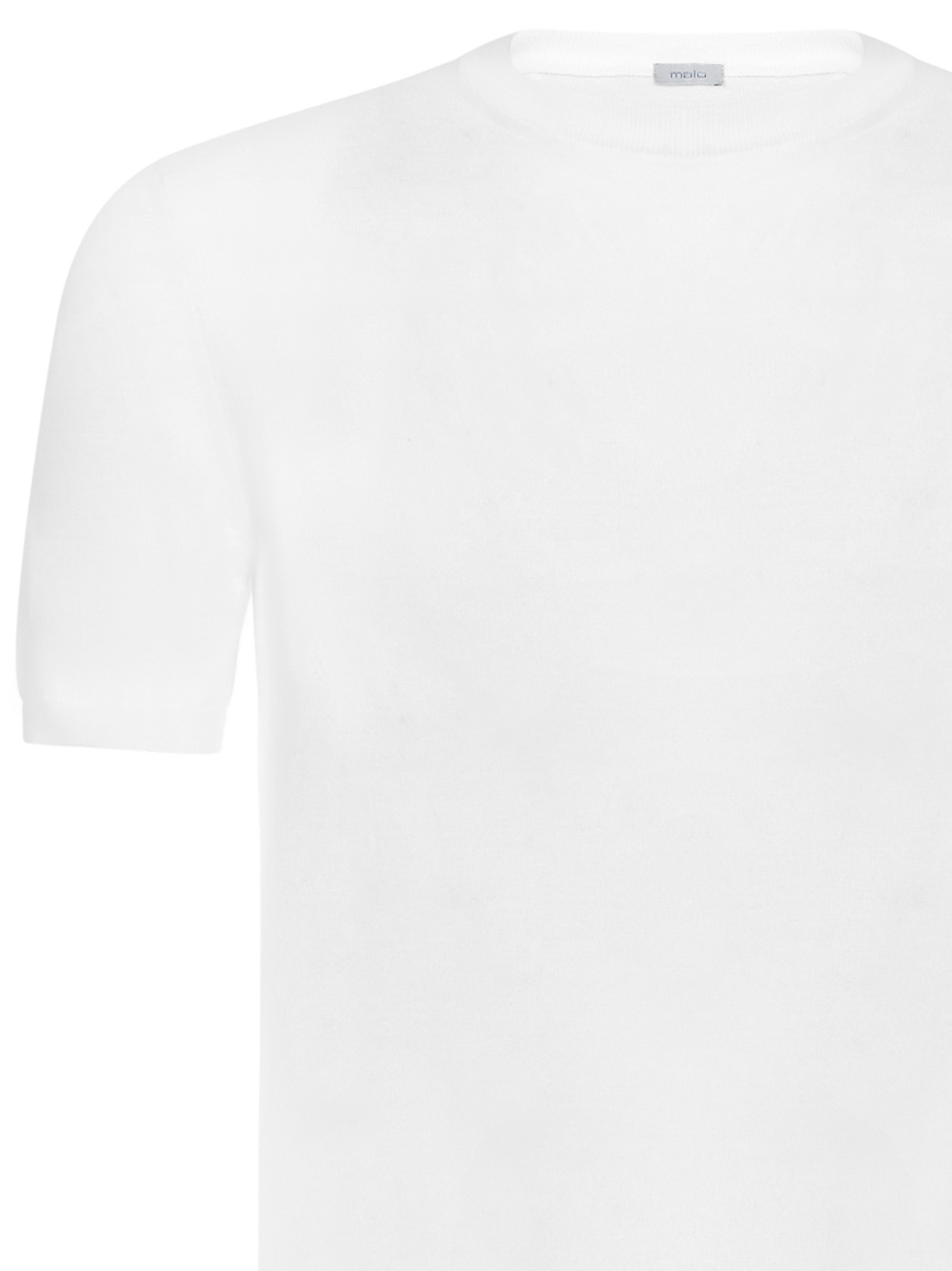 Malo Short-sleeved Fine-knit Sweater In White