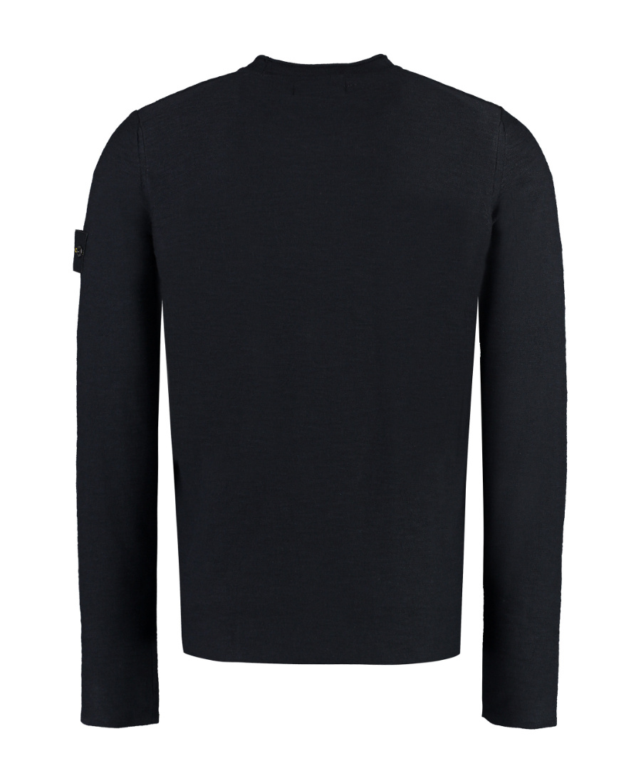 Shop Stone Island Compass Patch Knitted Jumper In Black