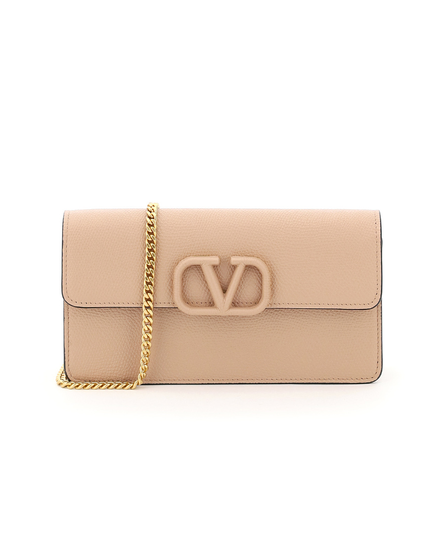 Valentino Vsling Chain Wallet In Nude