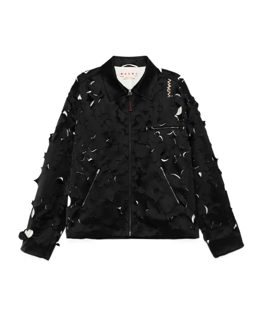 Marni Cut-out Bomber Jacket In Black