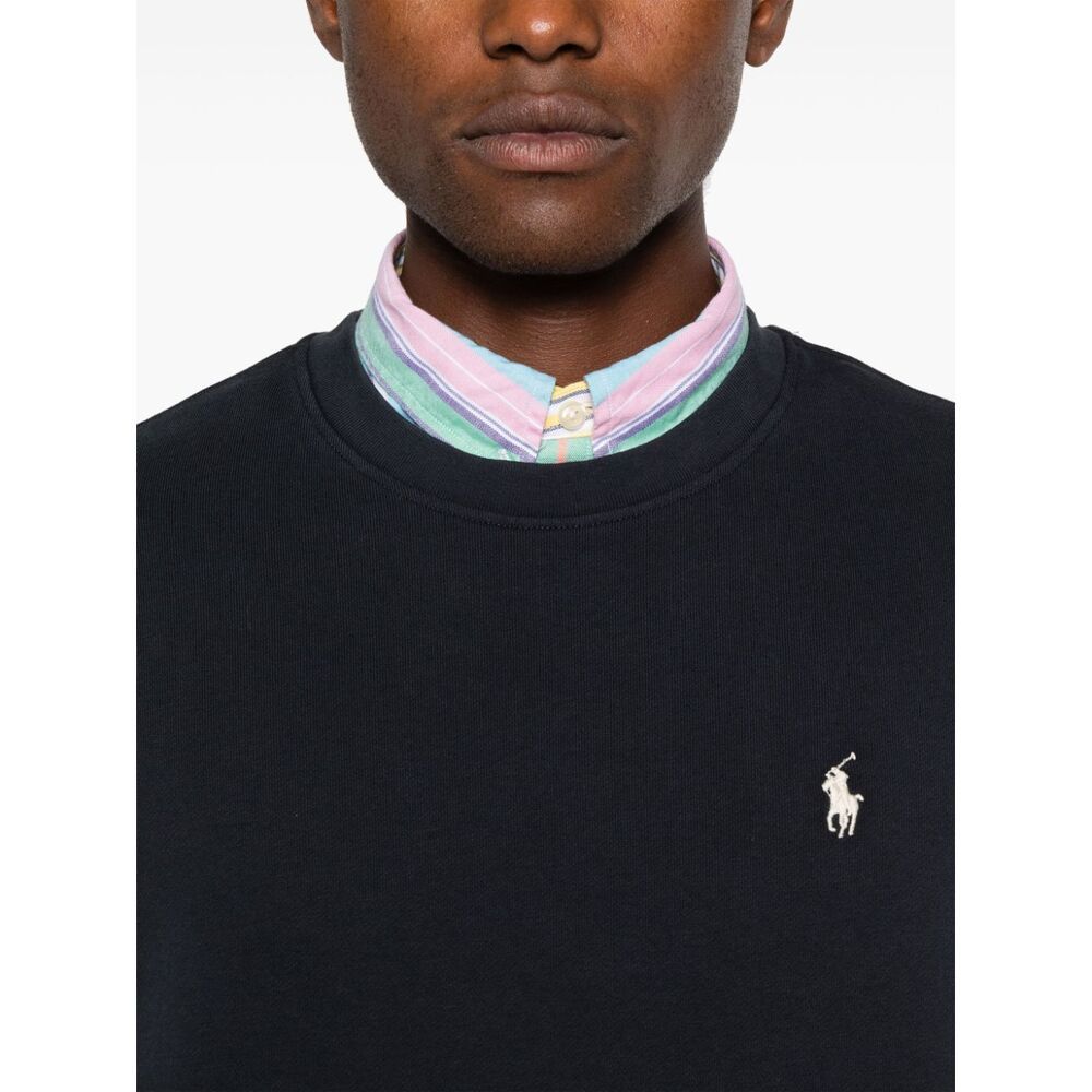 Polo Ralph Lauren Logo Embroidered Crewneck Sweatshirt In Black