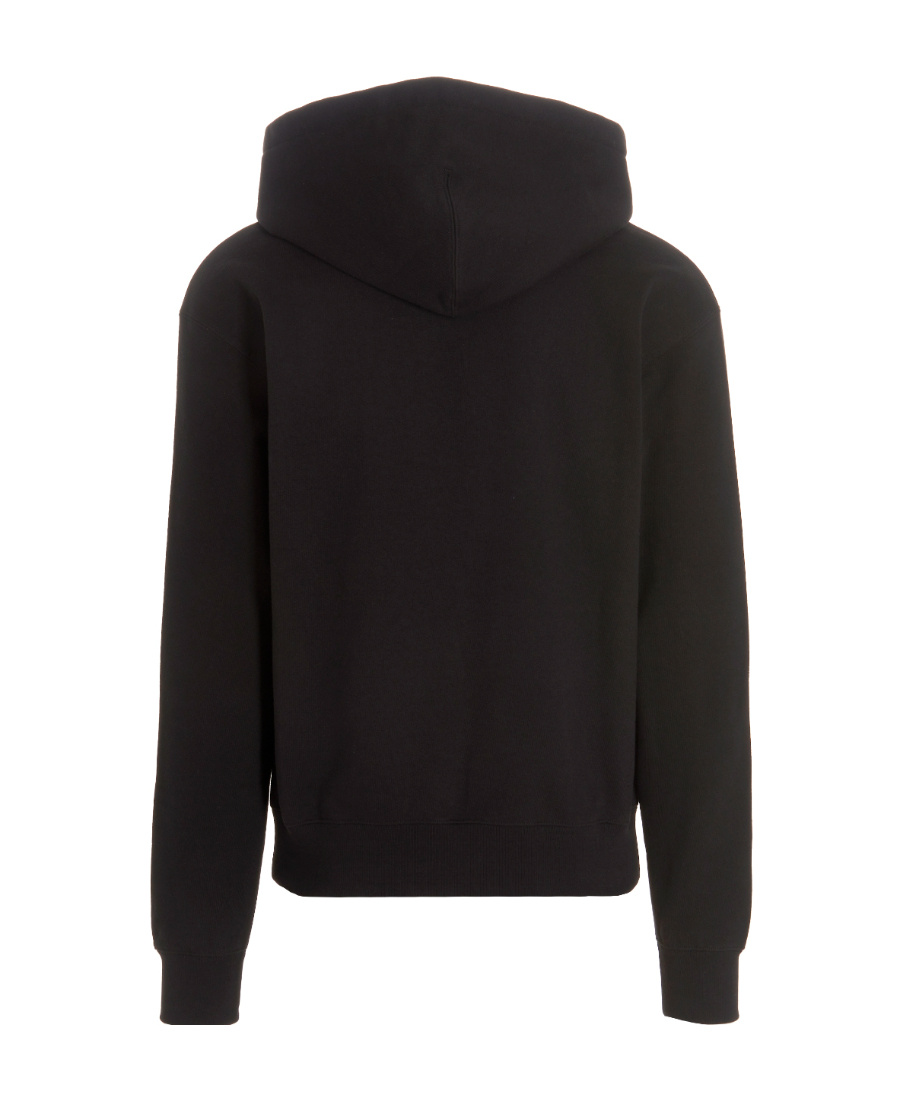Jil Sander Logo Patch Hoodie In Black Cotton In Black