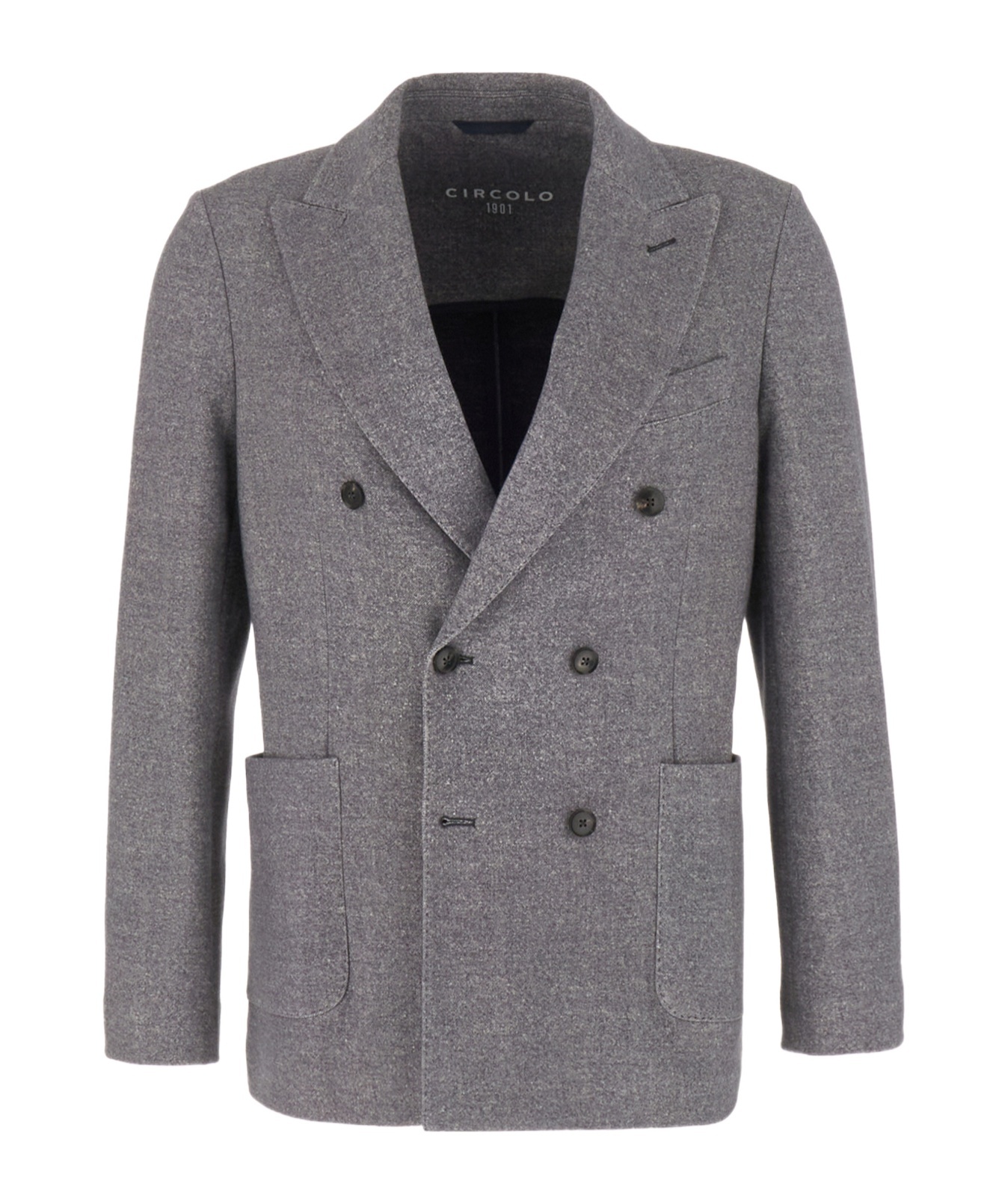 Shop Circolo 1901 Double-breasted Blazer In Gray