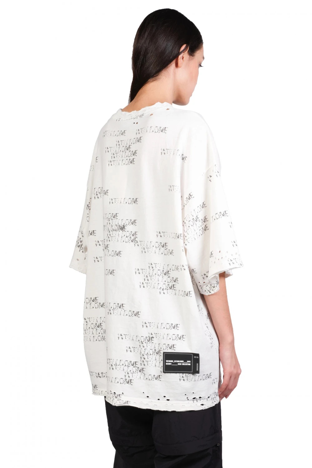 We11 Done Round-necked T-shirt In White