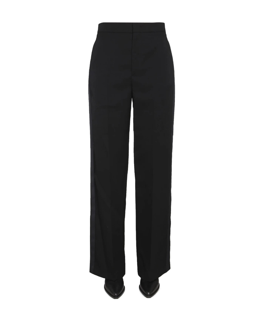 Shop Isabel Marant Logo Casual Pants In Black