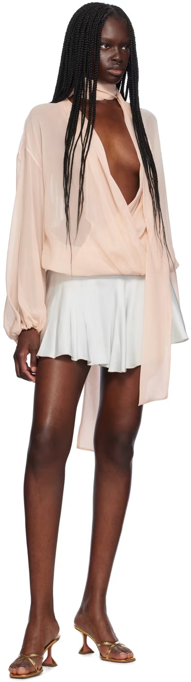 Amina Muaddi Henson Cross-chain High-heeled Sandals In Nude