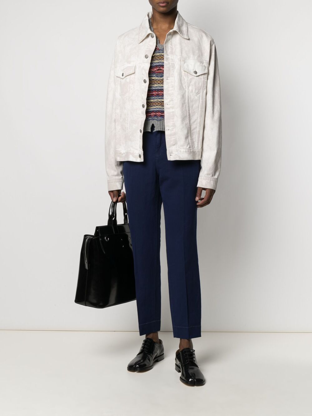 Maison Margiela Zip Pocket Cropped Trousers In Black