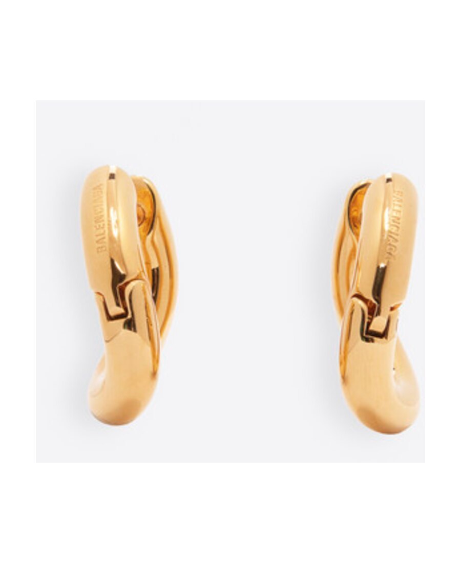 Balenciaga Loop Xxs Gold-tone Hoop Earrings In Yellow