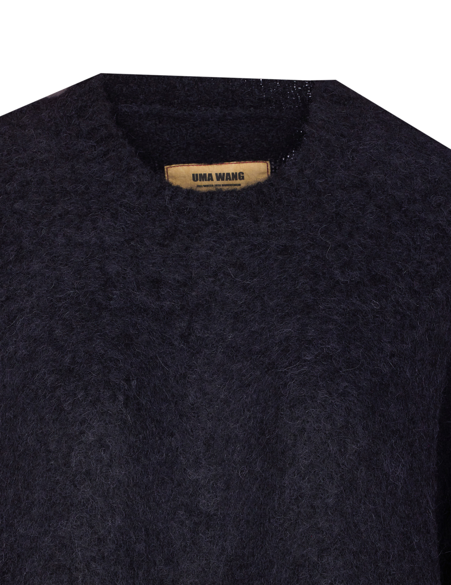 Uma Wang Crewneck Textured Fabric Long Sleeves Sweater In Blue