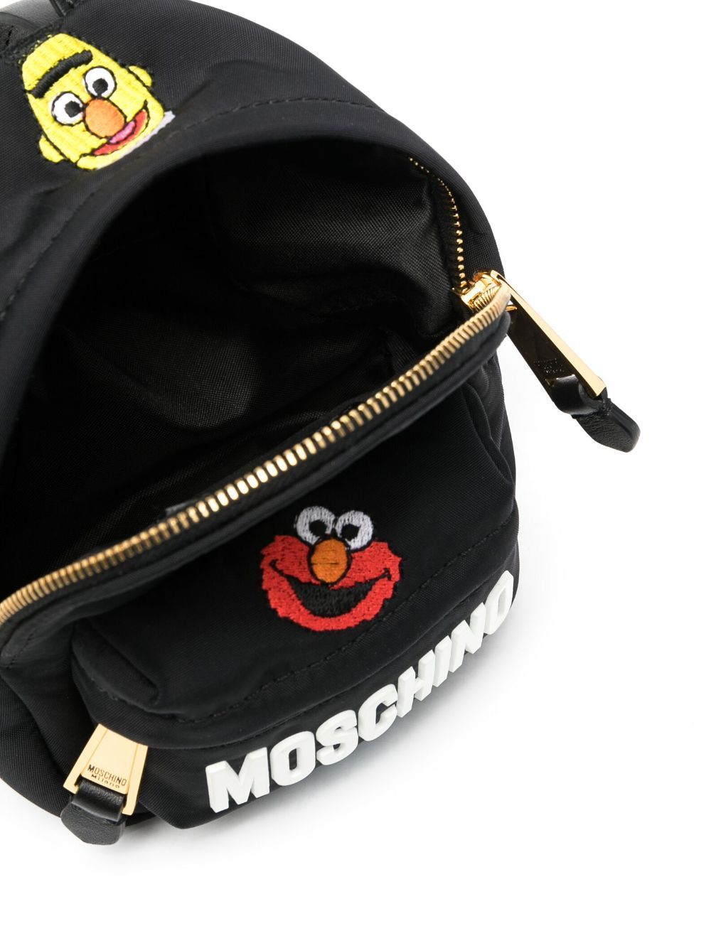 Moschino Logo-patch Mini Bag In Black