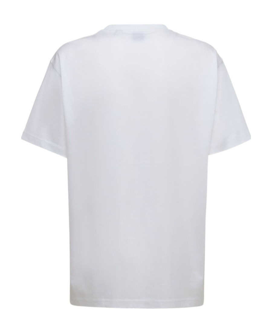 Burberry Women White Jersey Checked Twill-trimmed Cotton-jersey T-shirt Tee Shirt