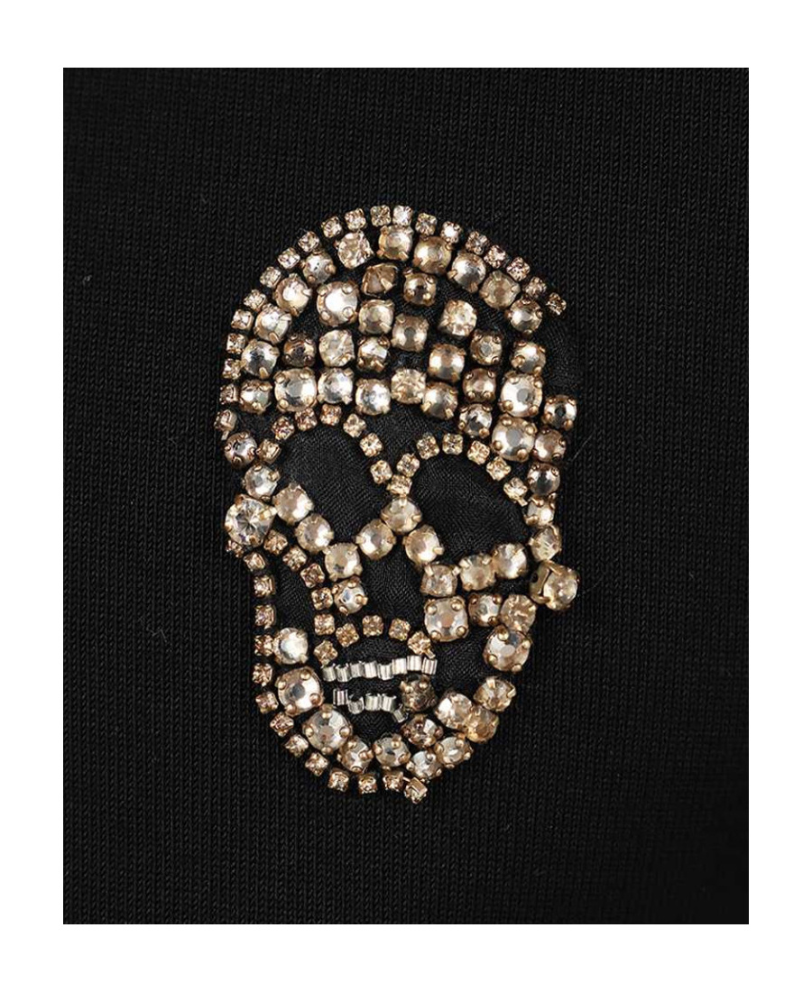 Mcq By Alexander Mcqueen Skull-studded Cotton T-shirt In Black