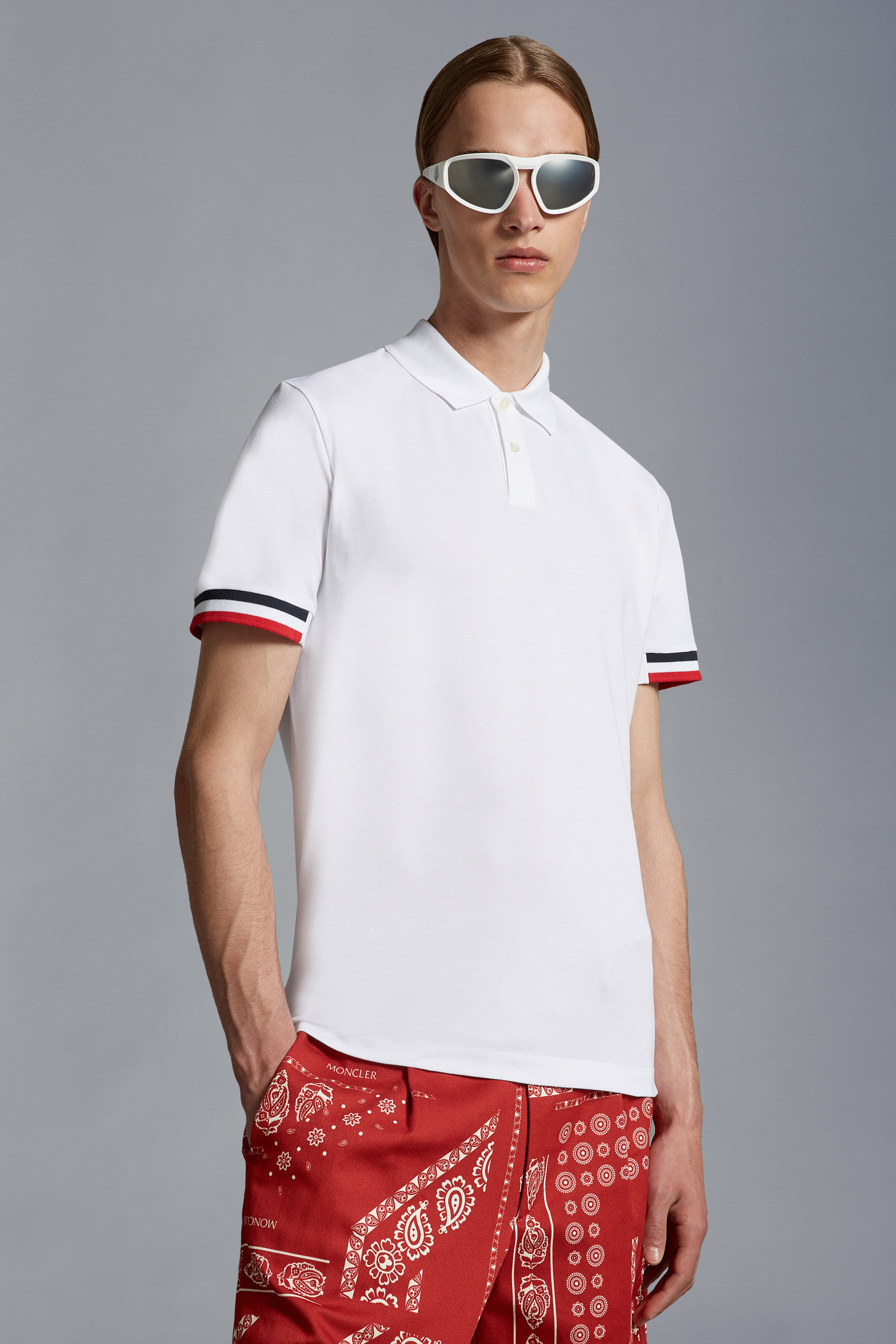 Moncler Logo Polo Shirt In White