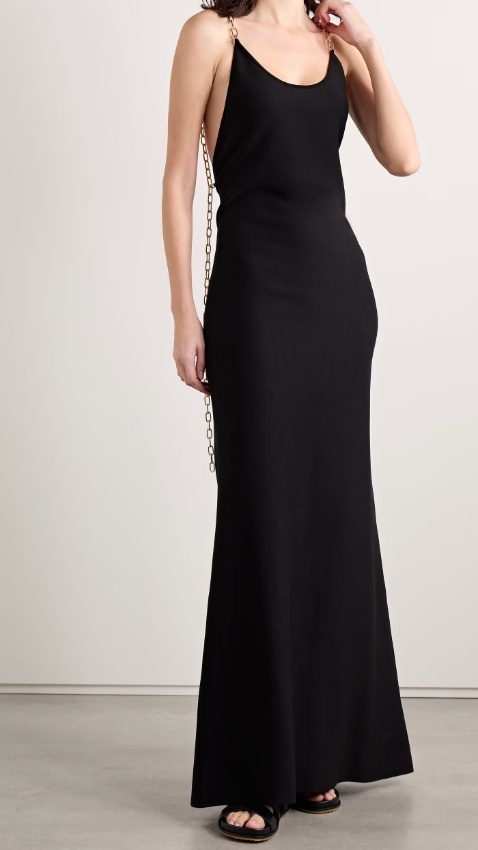 Gabriela Hearst Adeona Chain-detailed Silk Maxi Dress In Black